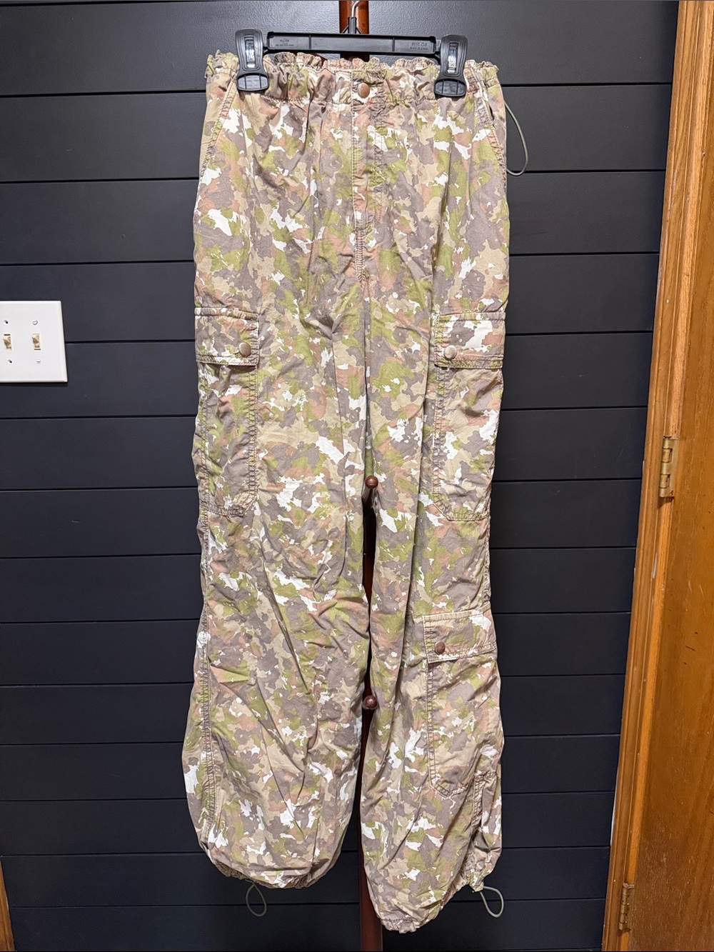 Topshop Women's Camo Cargo Pants in Olive, Tan, White
